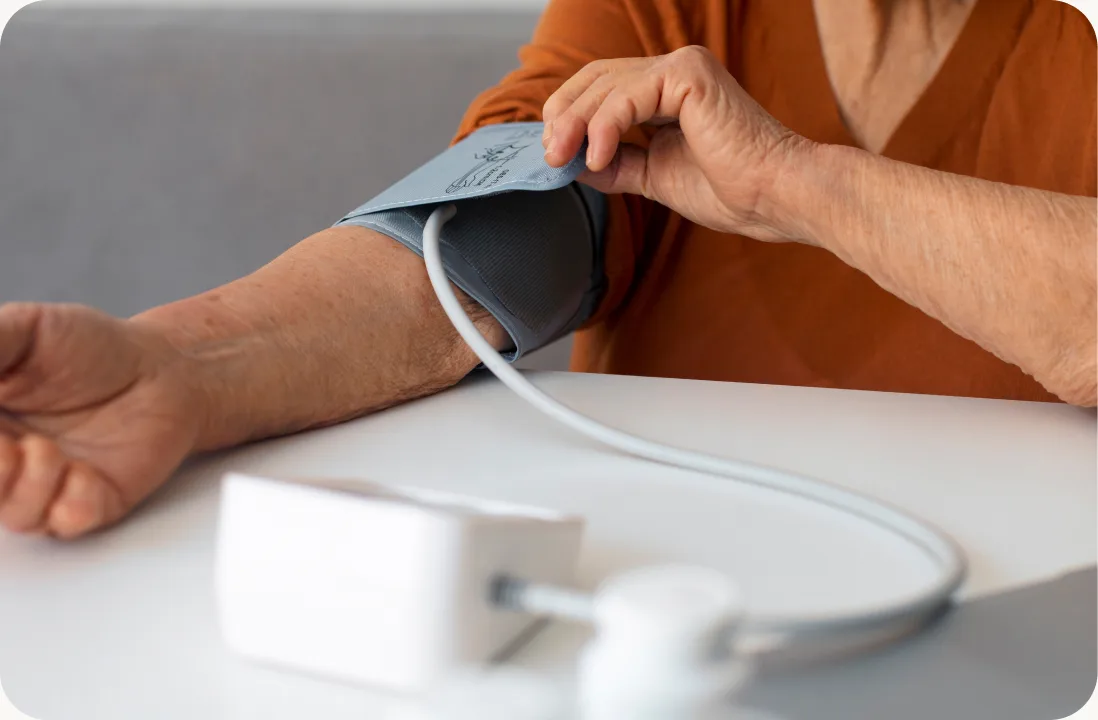 Checking blood pressure at home